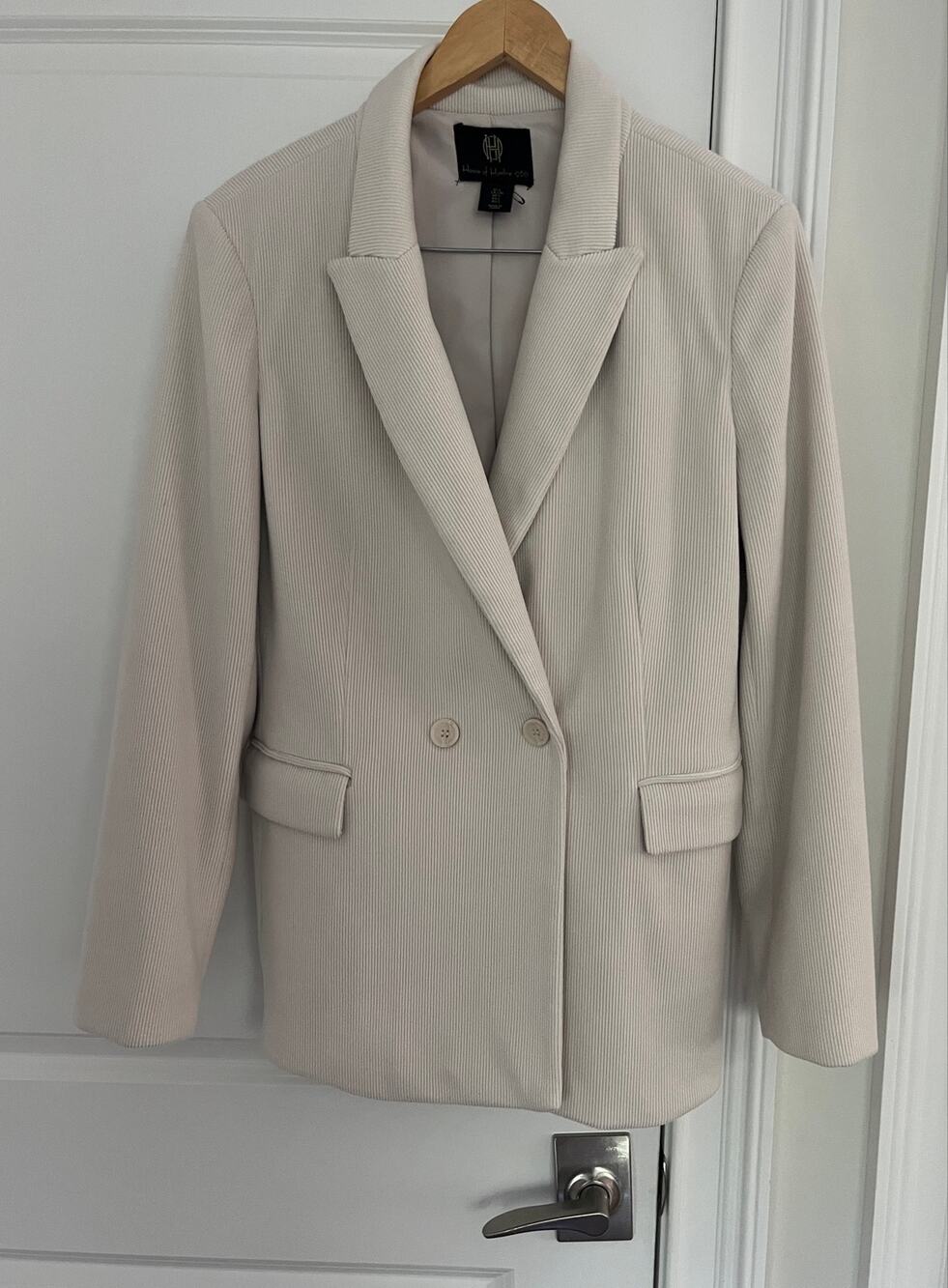 HOUSE OF HARLOW 1960 Cream Corduroy Oversized Blazer jacket casual Sz. L